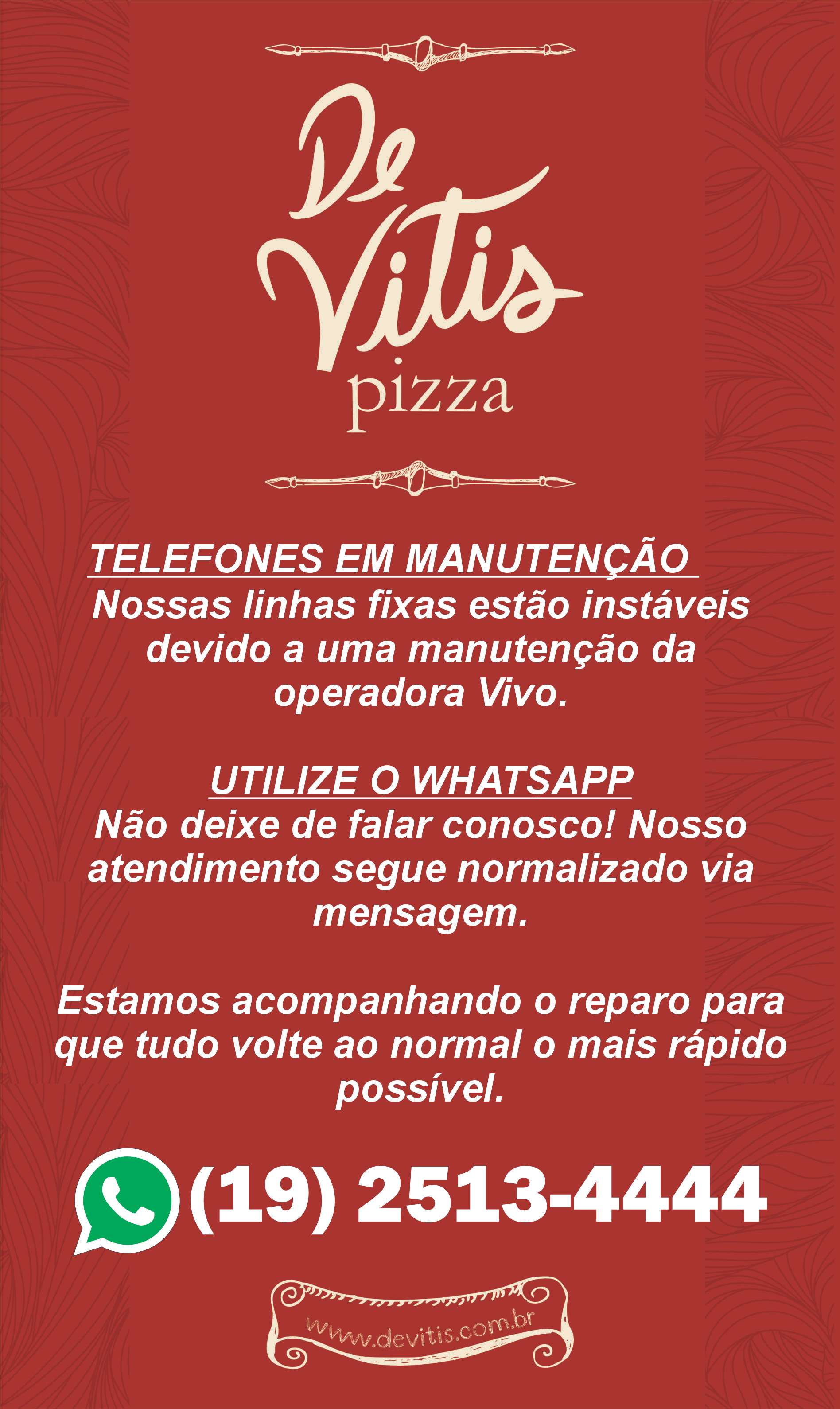 De Vitis Pizza - Página em Construção